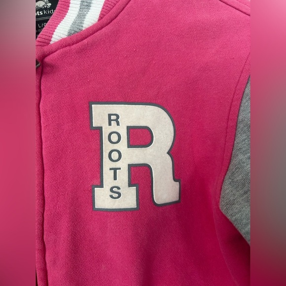 Roots Sweater Varsity Jacket Pink Grey Large (9-10 years) - Picture 2 of 10